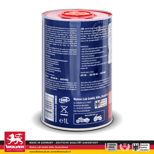 Wolver 4T Special Racing 5W-40 SN 1L (Fully Synthetic)